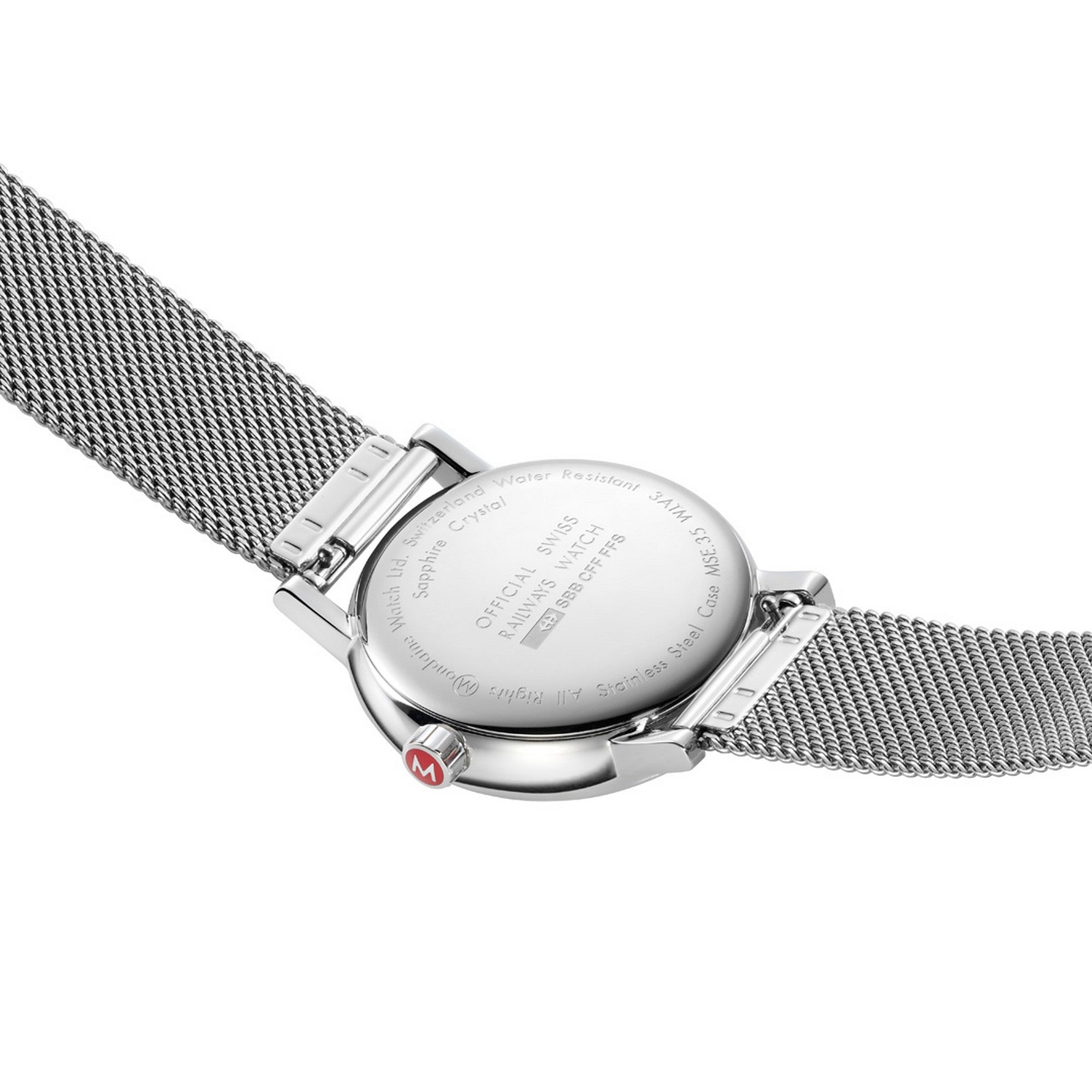 Mondaine 35mm Stainless Steel Mesh Strap Watch MSE.35140.SM