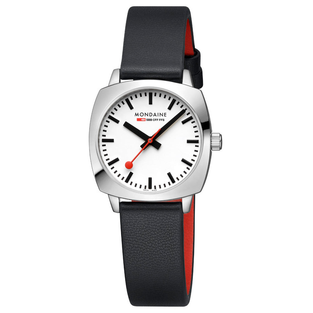 Mondaine 31mm Petite Cushion Vegan Grape Leather Strap Watch MSL.31110.LBV