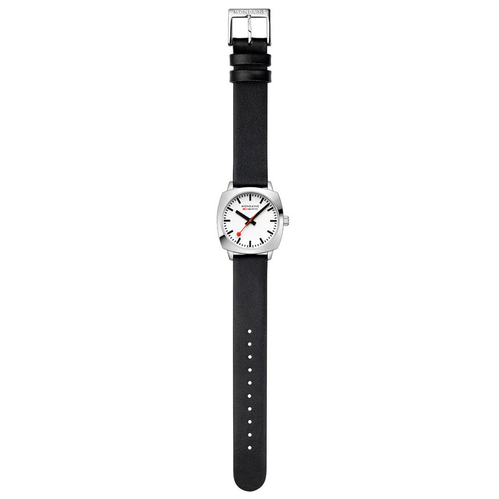 Mondaine 31mm Petite Cushion Vegan Grape Leather Strap Watch MSL.31110.LBV