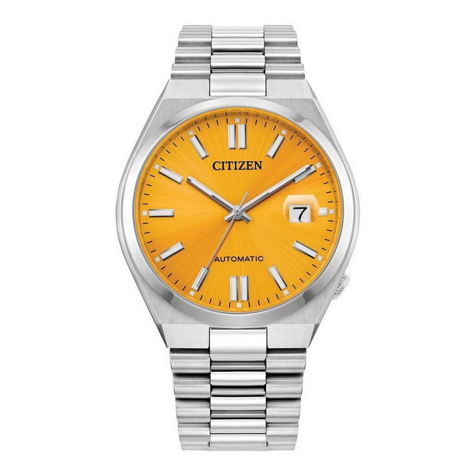 Gents Automatic Yellow Face Stainless Steel Tsuyosa Watch NJ0150-56Z