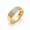 18ct Yellow Gold & 0.50ct Diamond Triple Row Band NS21173