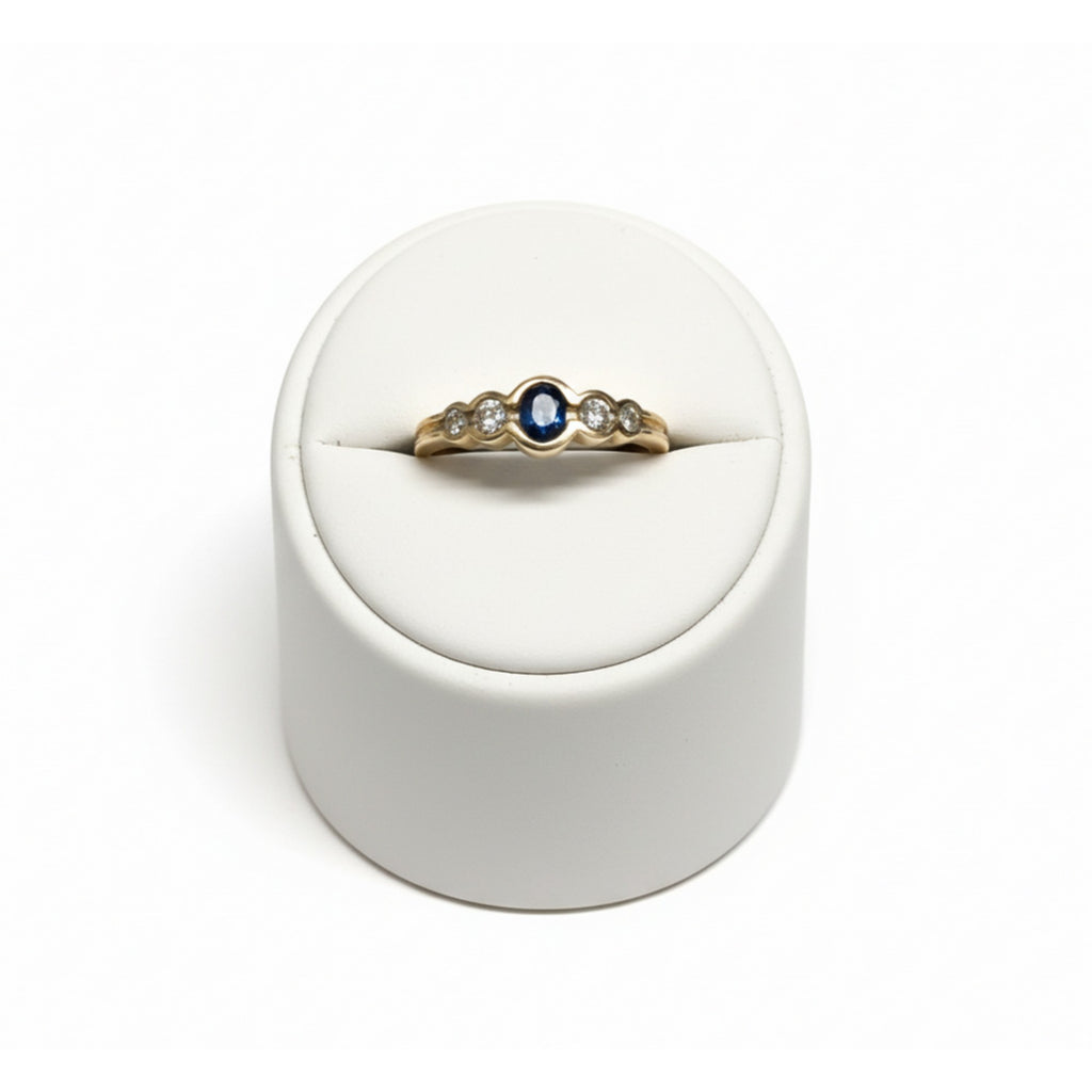 9ct Yellow Gold 0.20ct Diamond & Sapphire Ring PN-1124-020WIT