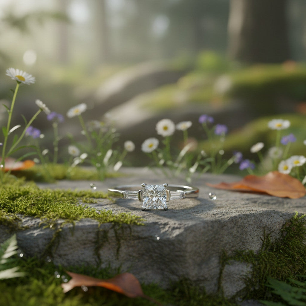 18ct White Gold & 0.46ct Diamond Trilogy Engagement Ring PN-18W46PWIT