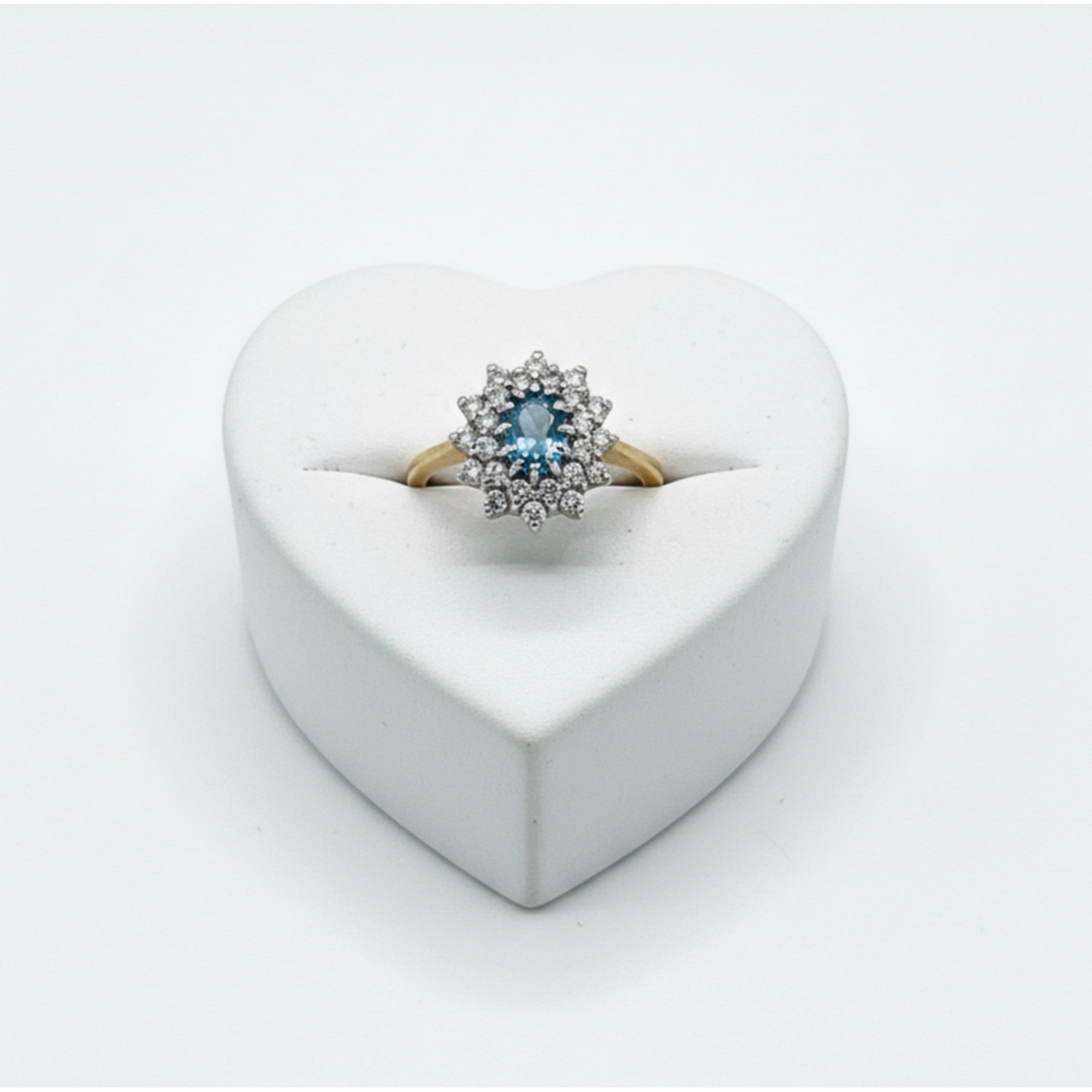 9ct Yellow Gold Topaz and Diamond Big Cluster Ring PN-JL79500WIT