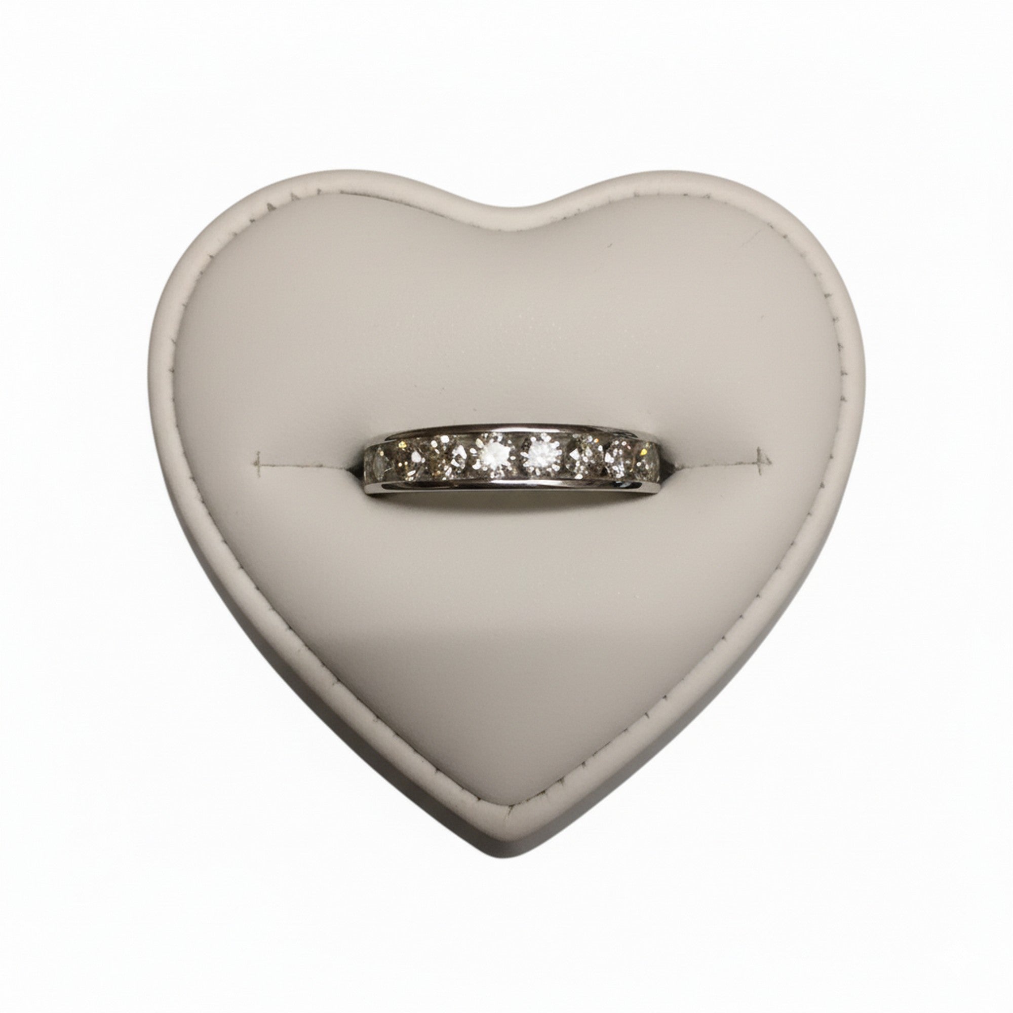 9ct White Gold Brilliant Cut Channel Set Diamond 1.02ct Half Eternity Ring LNW1298