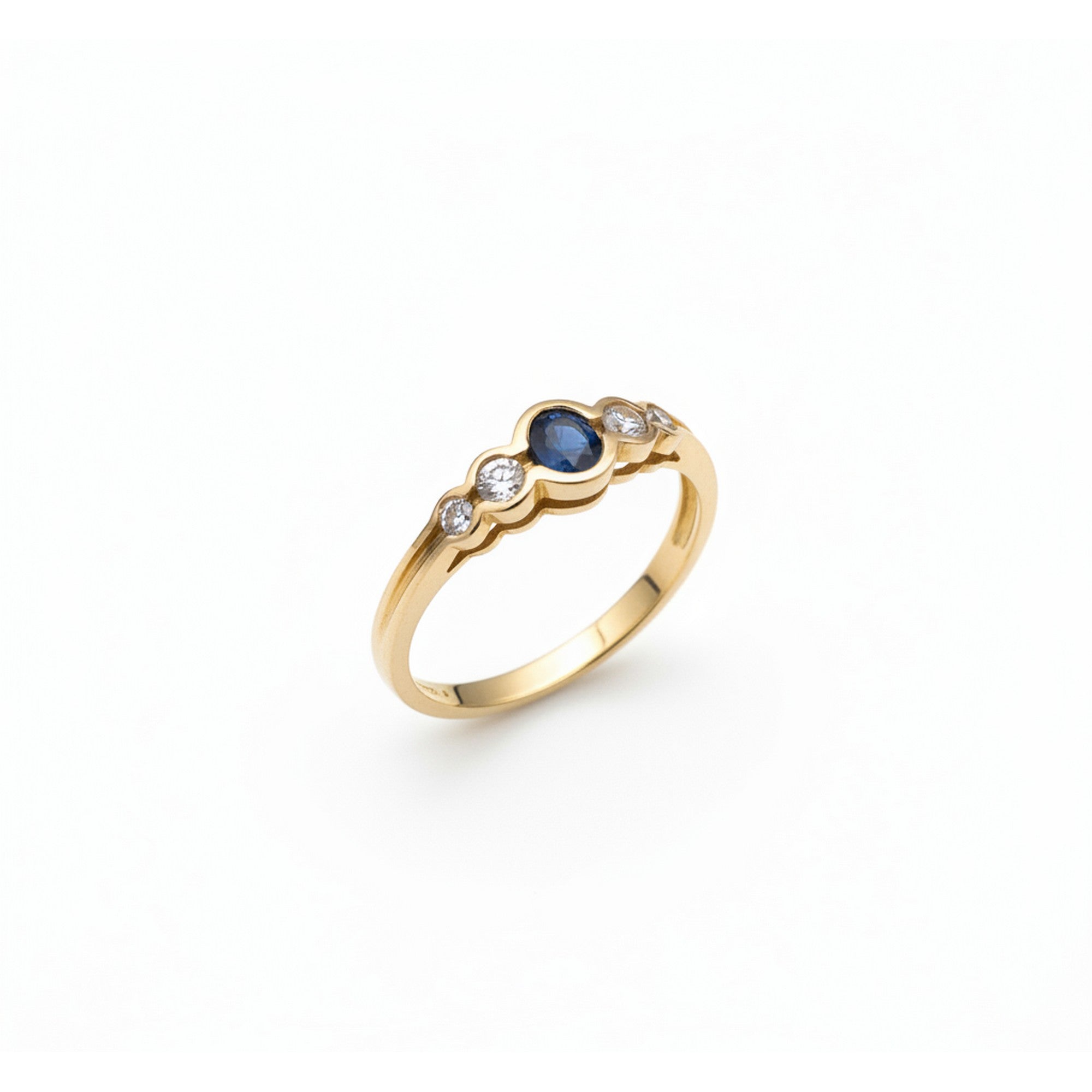 9ct Yellow Gold 0.20ct Diamond & Sapphire Ring PN-1124-020WIT