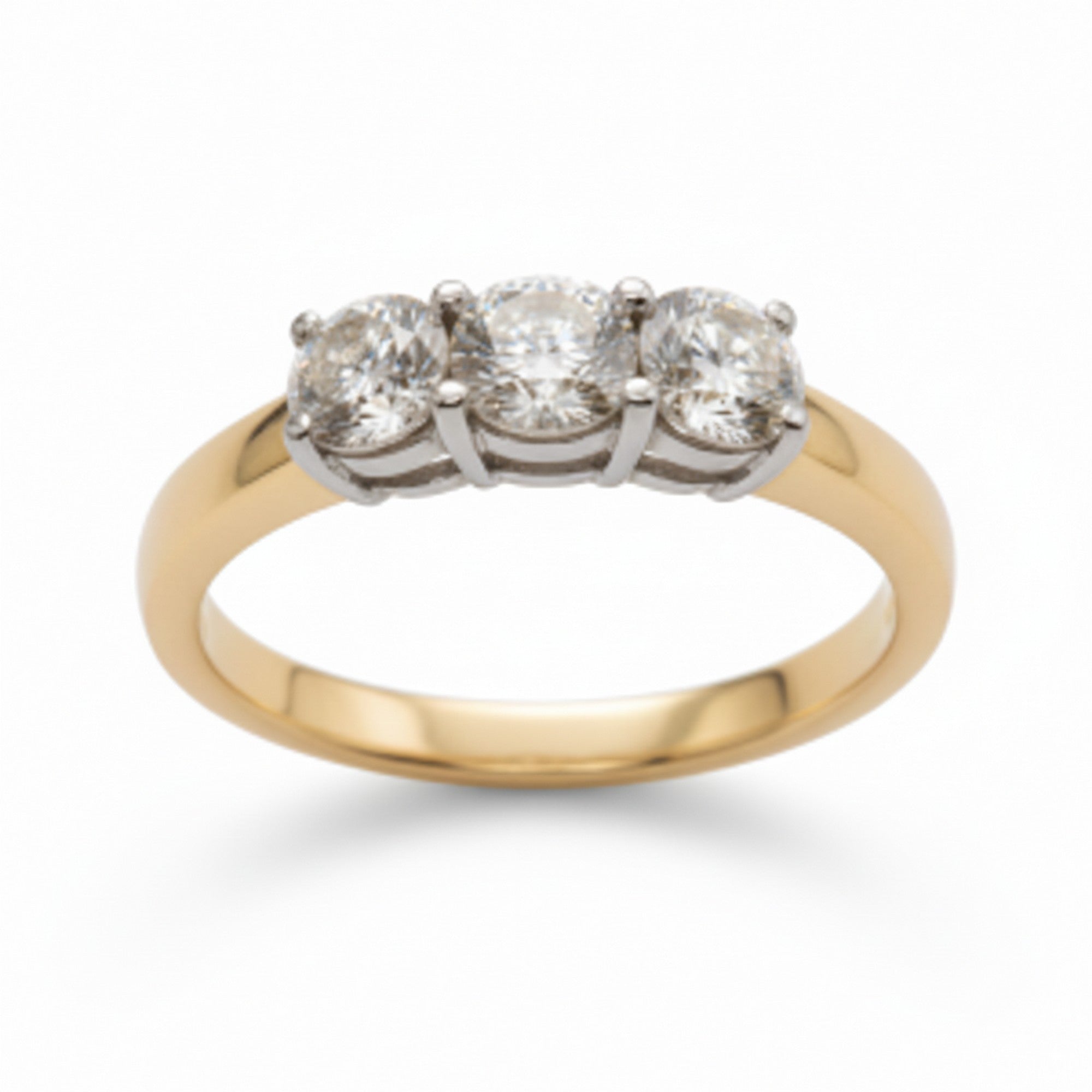 9ct Yellow Gold & 1.00ct Diamond Trilogy Ring PN-R8561AWIT