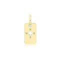 9ct Yellow Gold Engraved Rectangle Compass Pendant 9262
