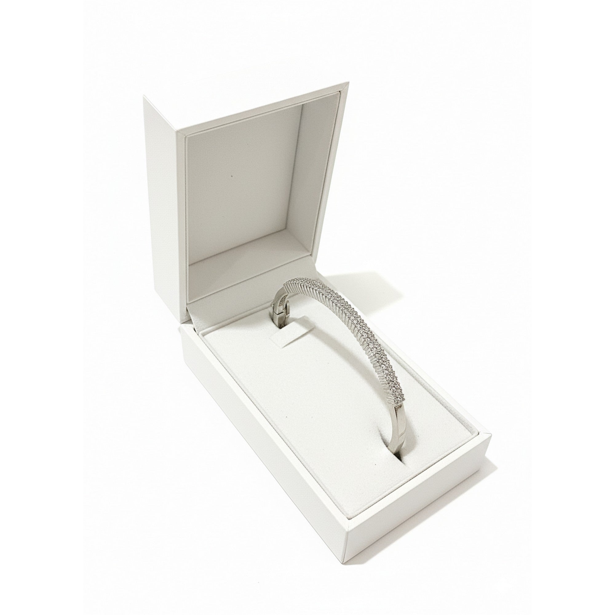 Sterling Silver Hinged CZ Bangle PN-NI129CZ