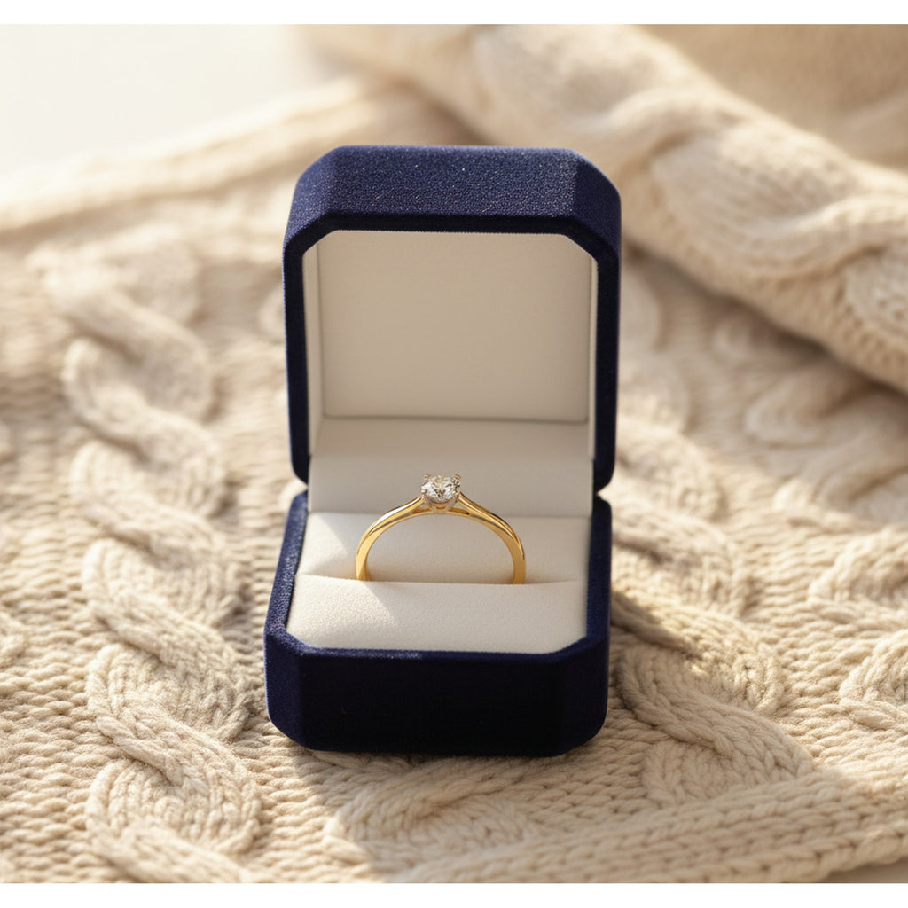 9ct Yellow Gold & 0.22ct Diamond Solitaire Ring R14160A