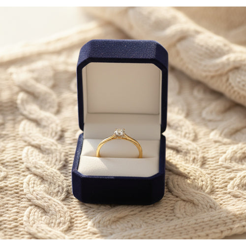 9ct Yellow Gold & 0.22ct Diamond Solitaire Ring 6531