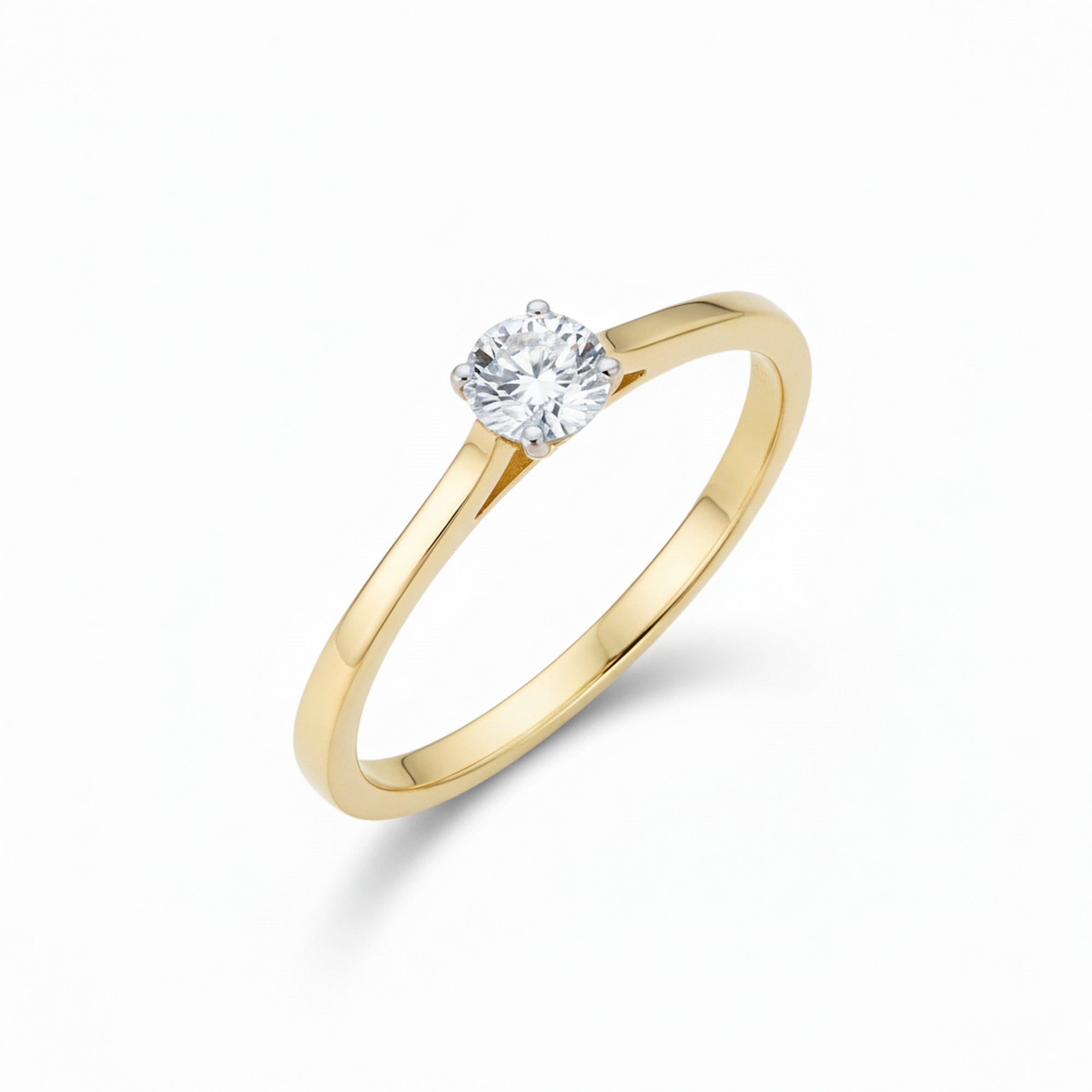 9ct Yellow Gold & 0.22ct Diamond Solitaire Ring R14160A