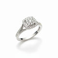 9ct White Gold Square Cluster 0.50ct Diamond Ring R4204050W9