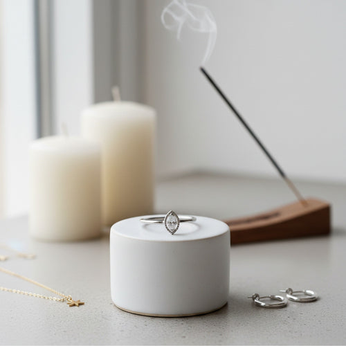 9ct White Gold & 0.12ct Marquise Diamond Solitaire Ring R4981012-W9