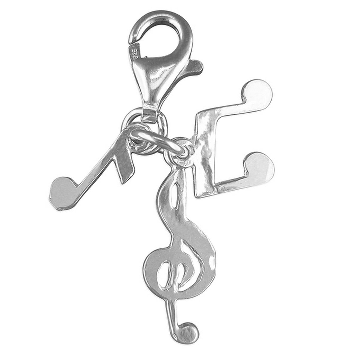 Silver Clip-On Musical Notes Charm 10804