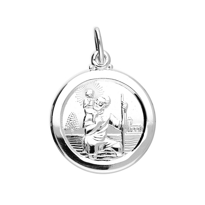 Silver Medium Double-Sided St Christopher 10489