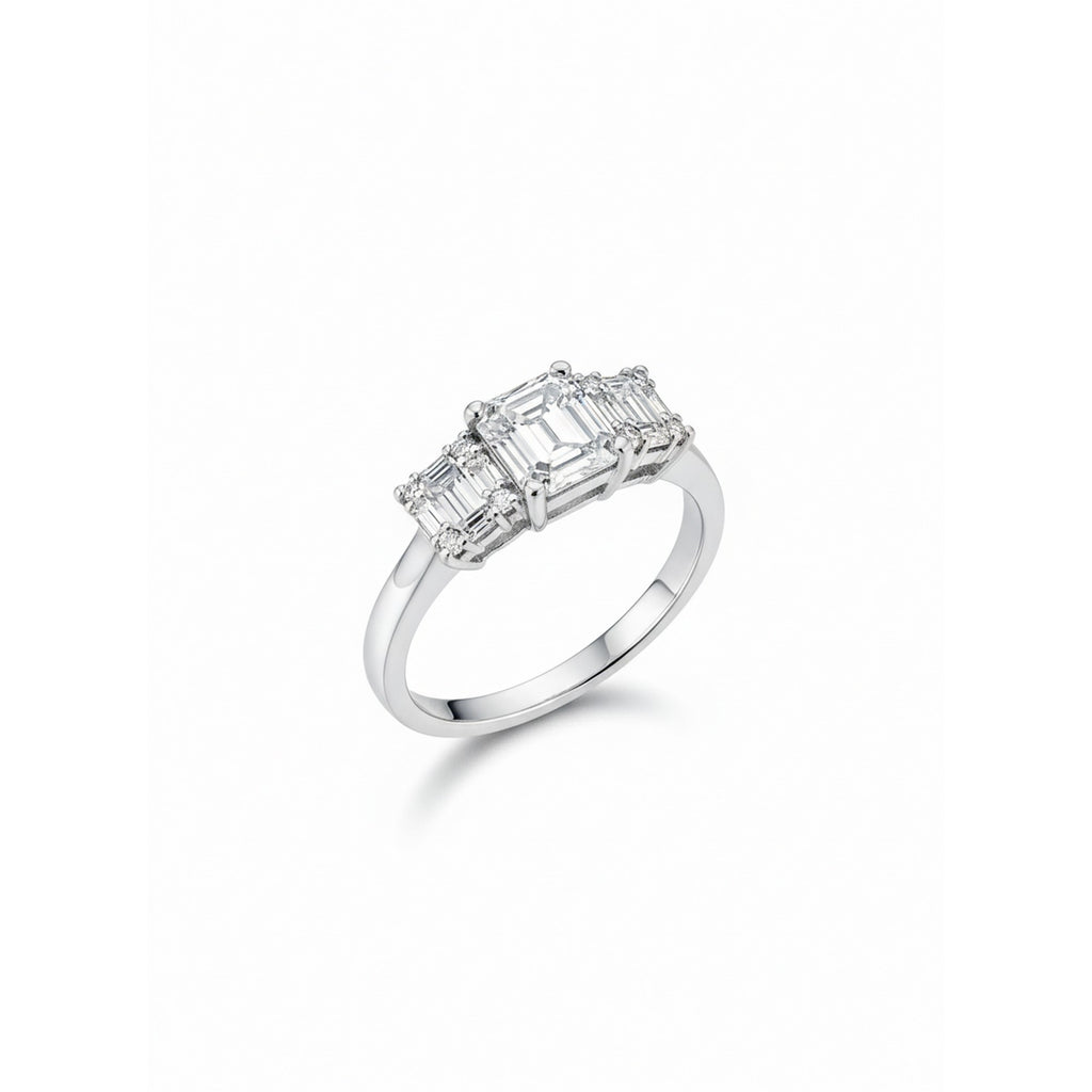 9ct White Gold & 0.75ct Diamond Trilogy Ring RB14927A