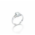 9ct White Gold Oval Aquamarine & 0.01pts Diamond Ring RD466WAQWIT