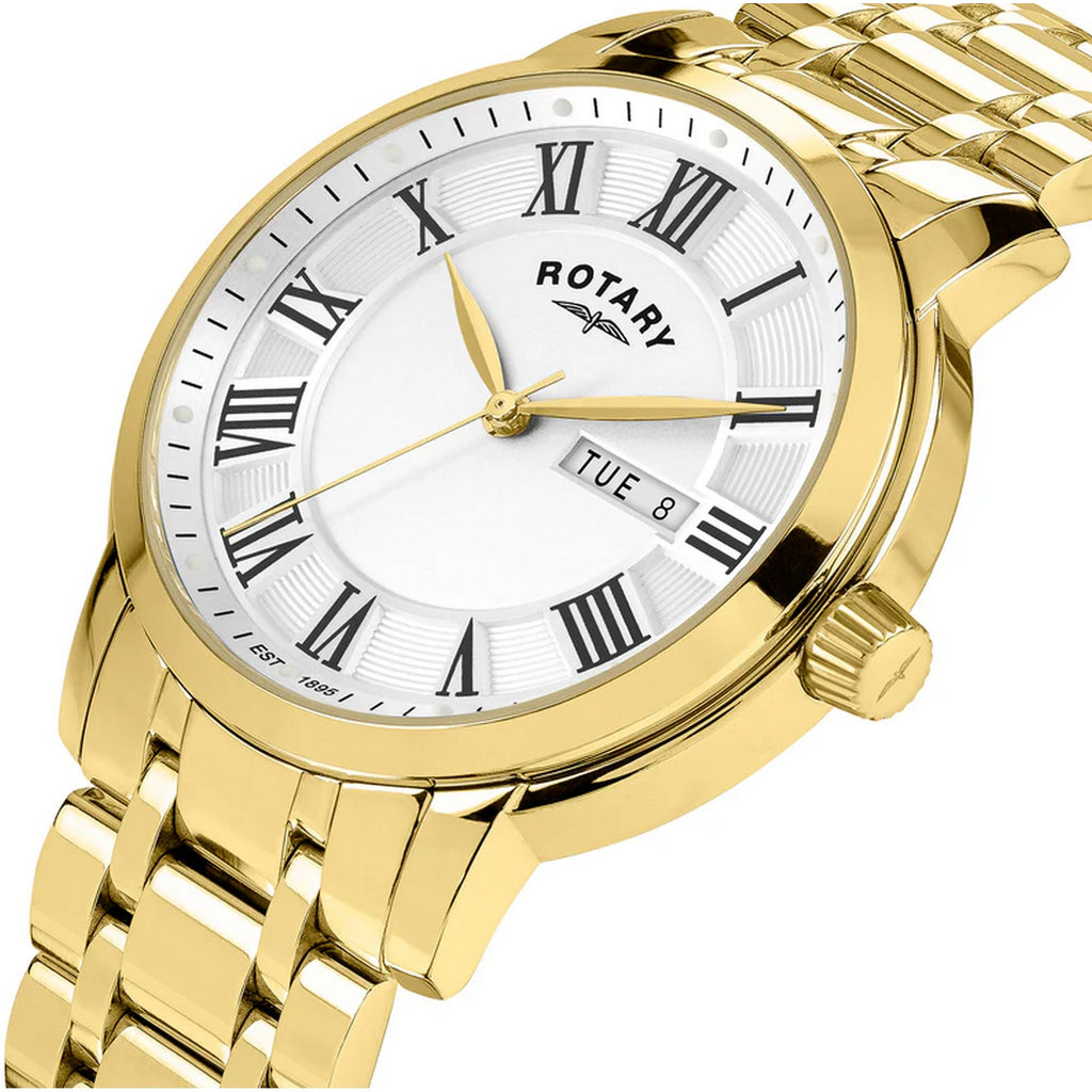 Rotary Gents Heritage S/Steel Gold Plated Watch - RGB10022/70