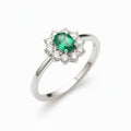 9ct White Gold Large Cluster Emerald & 0.82ct Diamond Ring RR11814DA-G2417