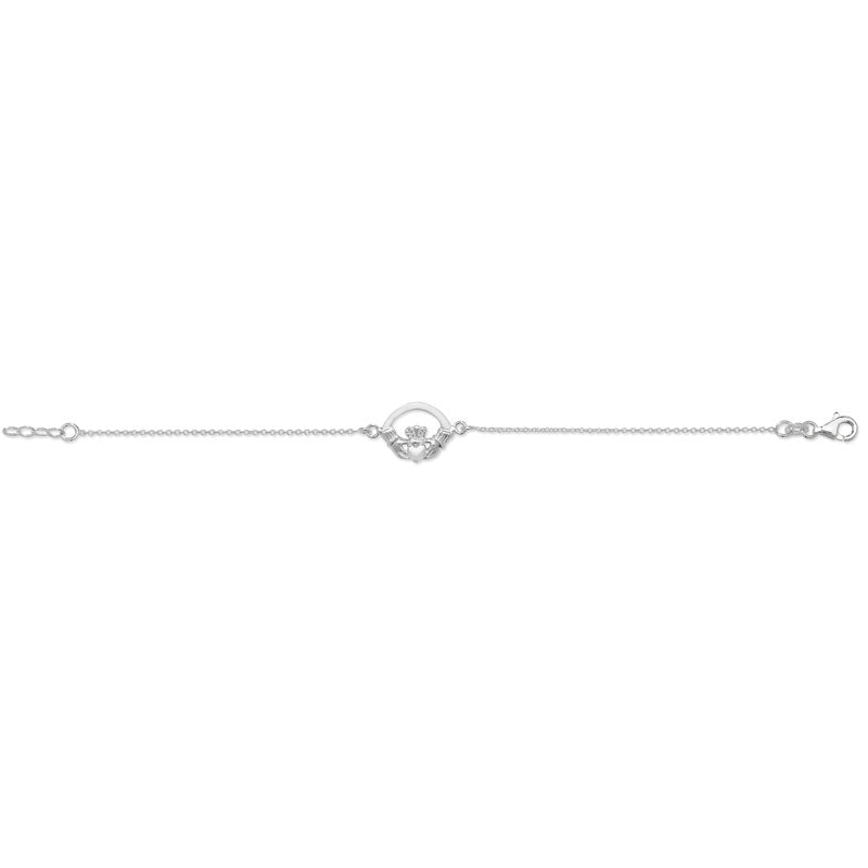 Sterling Silver Plain Claddagh Bracelet 11801