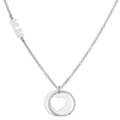 Silver 16" 'Mum' Heart Double Circle Necklace 11657