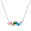 Sterling Silver 18" Abstract Multi-Coloured CZ Necklace 11659