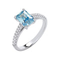 Silver Light Blue CZ Solitaire Ring 13061