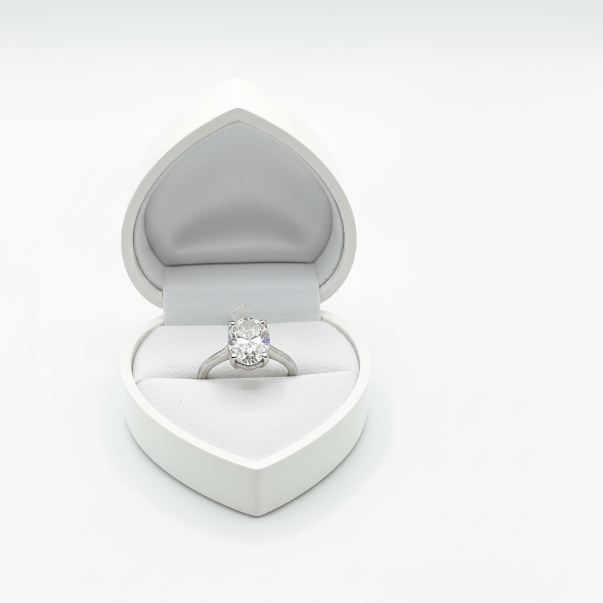 9ct White Gold 2.01ct Lab Grown Diamond Oval Brilliant Cut Ring SR100075H