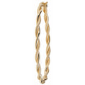 9ct Yellow Gold Ladies Twisted Hinged Bangle 8713