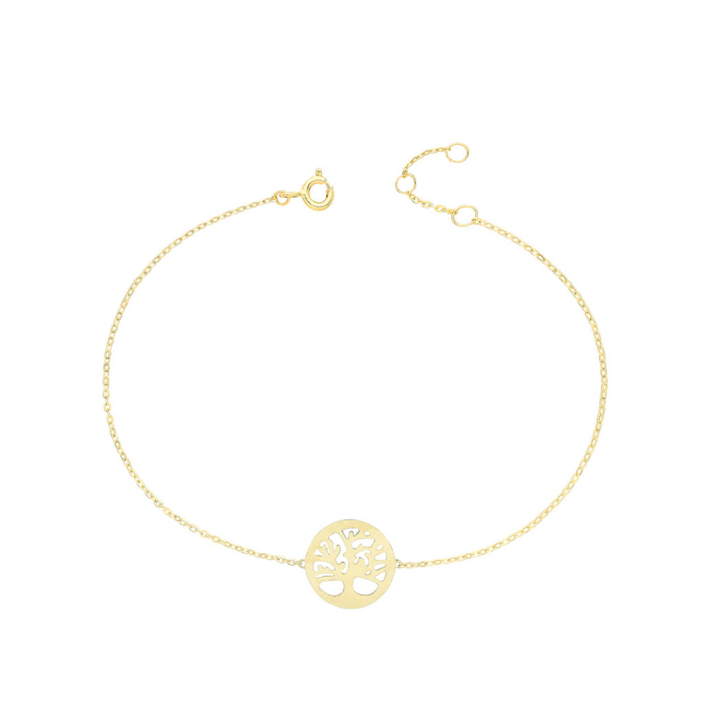 9ct Yellow Gold Plain 'Tree of Life' Bracelet TL-BR655
