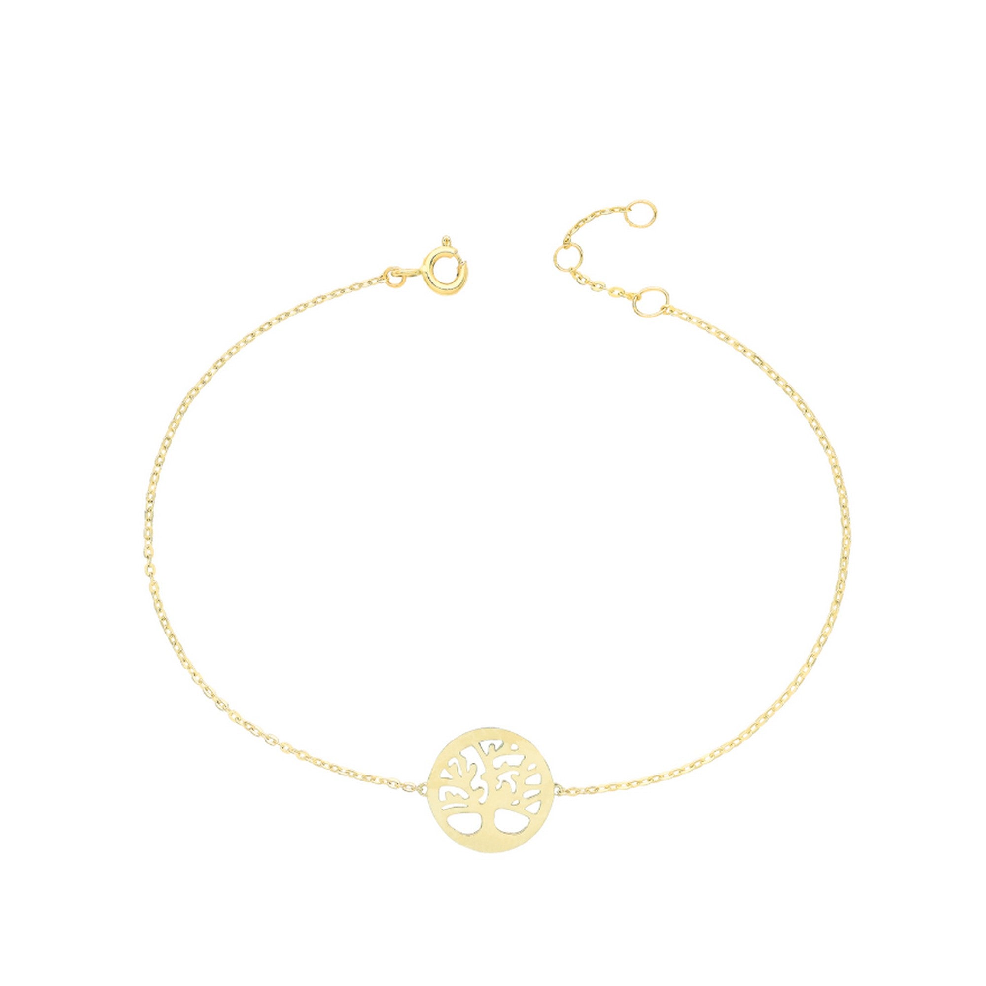 9ct Yellow Gold Plain 'Tree of Life' Bracelet TL-BR655