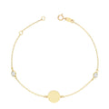 9ct Yellow Gold Plain & CZ Round ID Bracelet TL-BR672