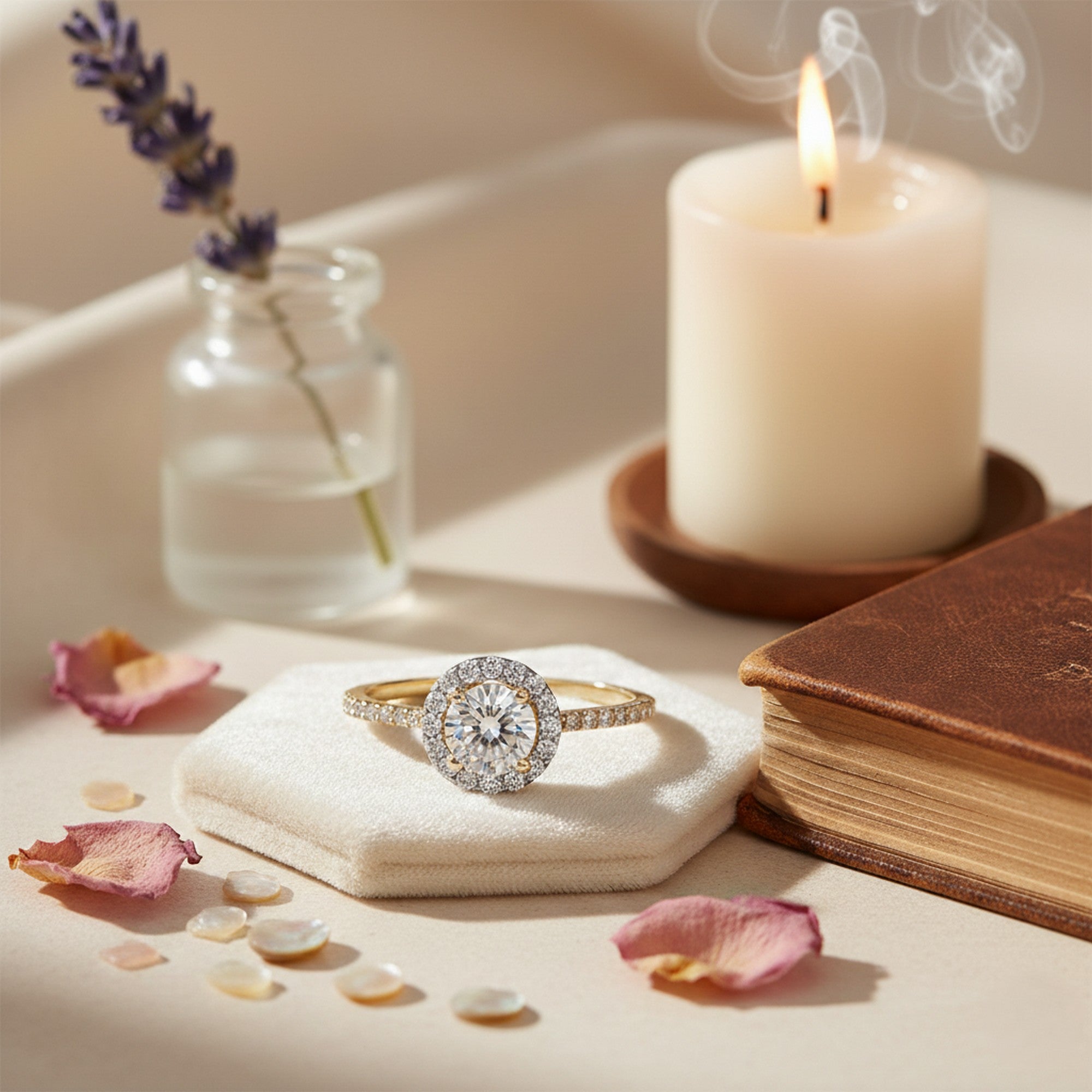 9ct Yellow Gold Pave Round CZ Ring TL-RN904