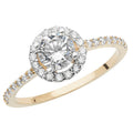 9ct Yellow Gold Pave Round CZ Ring TL-RN904