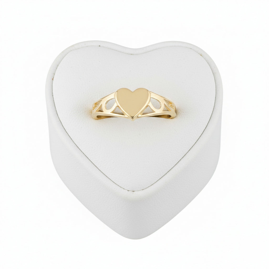 9ct Yellow Gold Plain Heart Signet Ring TL-RN499