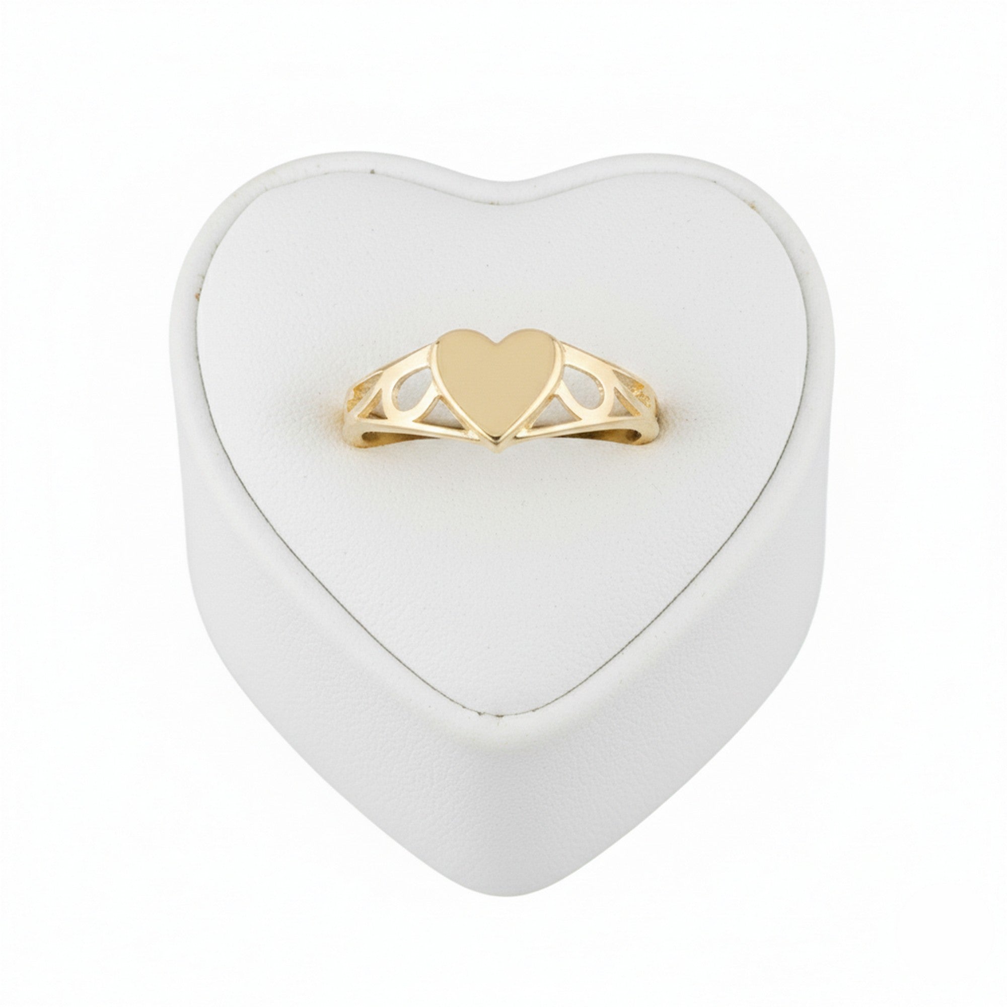 9ct Yellow Gold Plain Heart Signet Ring TL-RN499