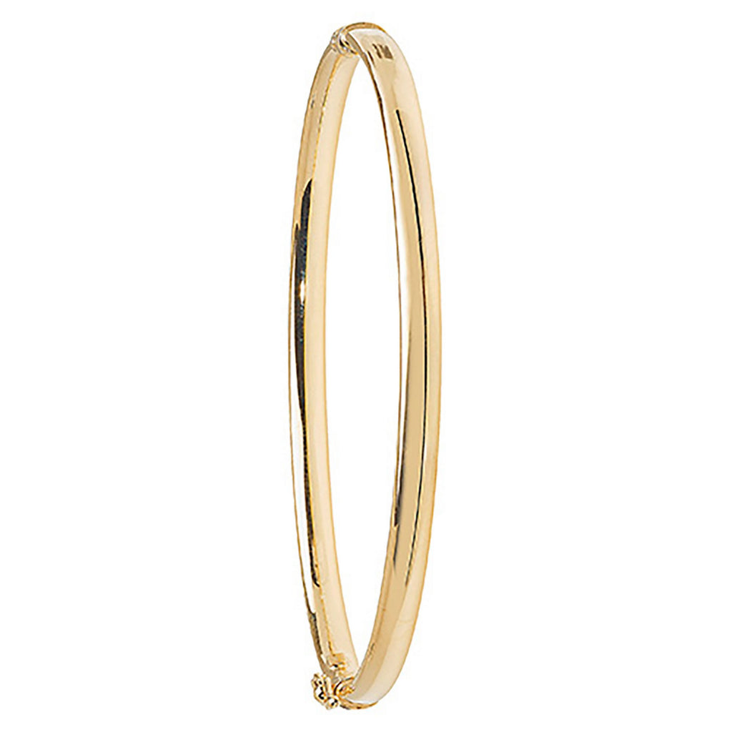 9ct Yellow Gold Ladies Plain Hinged Bangle 8705