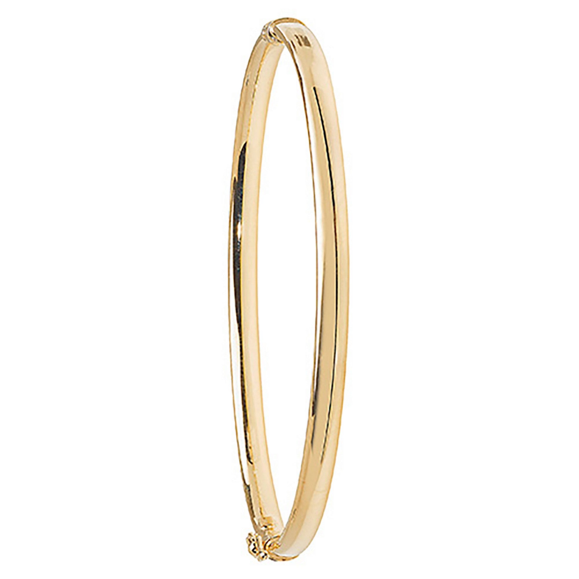 9ct Yellow Gold Ladies Plain Hinged Bangle 8705