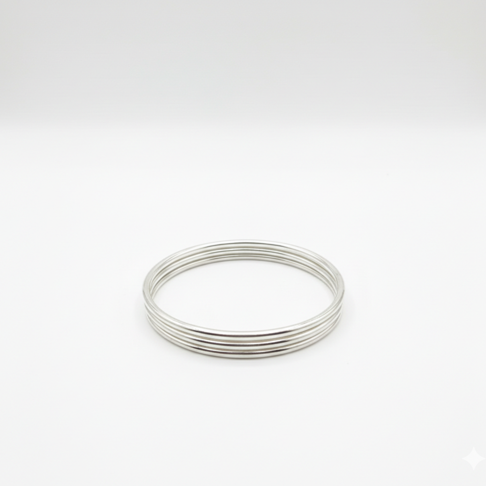 Sterling Silver Triple Ring Bangle 10272