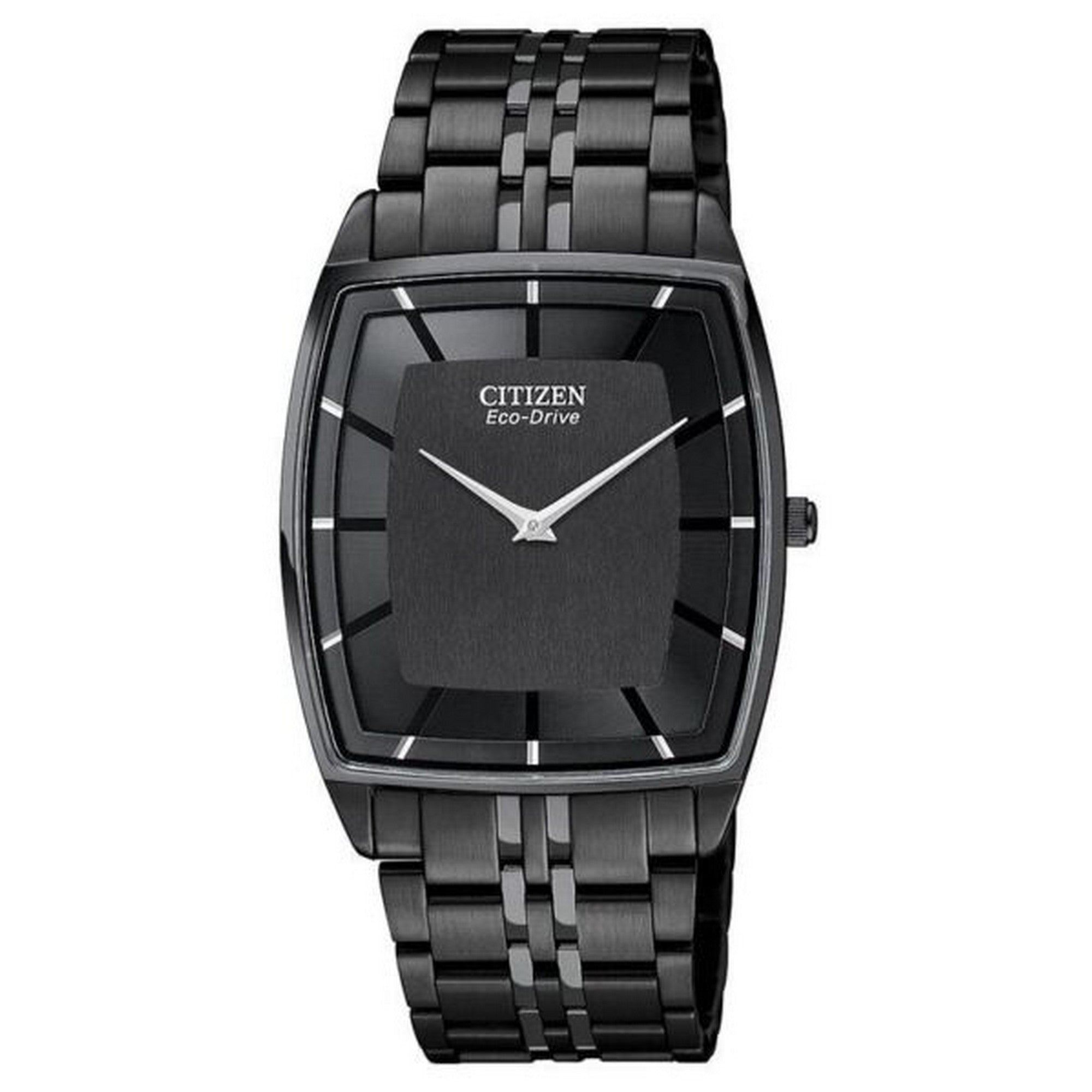 Gents Eco Drive Black Dial Stainless Steel Men's Watch AR3025-50E