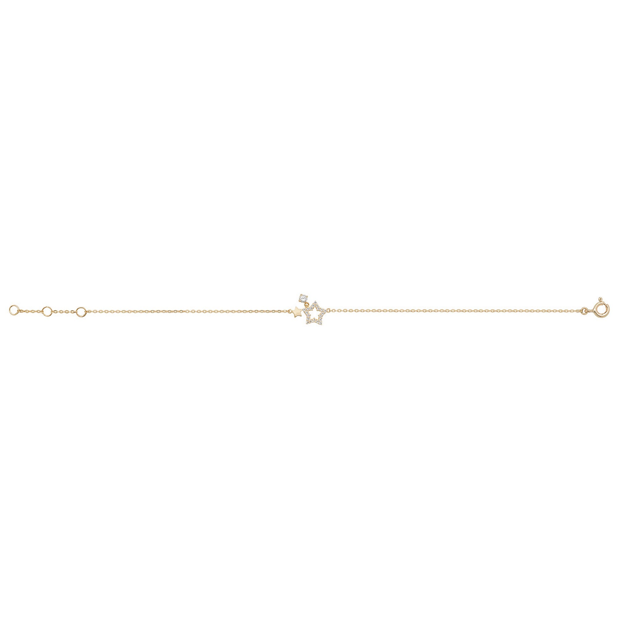 9ct Yellow Gold CZ Star Bracelet 10624