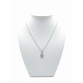 9ct White Gold 0.12pts Diamond Leaf Pendant & Chain DP667W