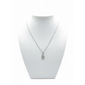 9ct White Gold 0.12pts Diamond Leaf Pendant & Chain 8719