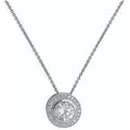Sterling Silver 18" Round Halo CZ Necklace 8940
