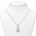 Silver 18" Chain & Moissanite Open Twist Halo Cluster Pendant 10257
