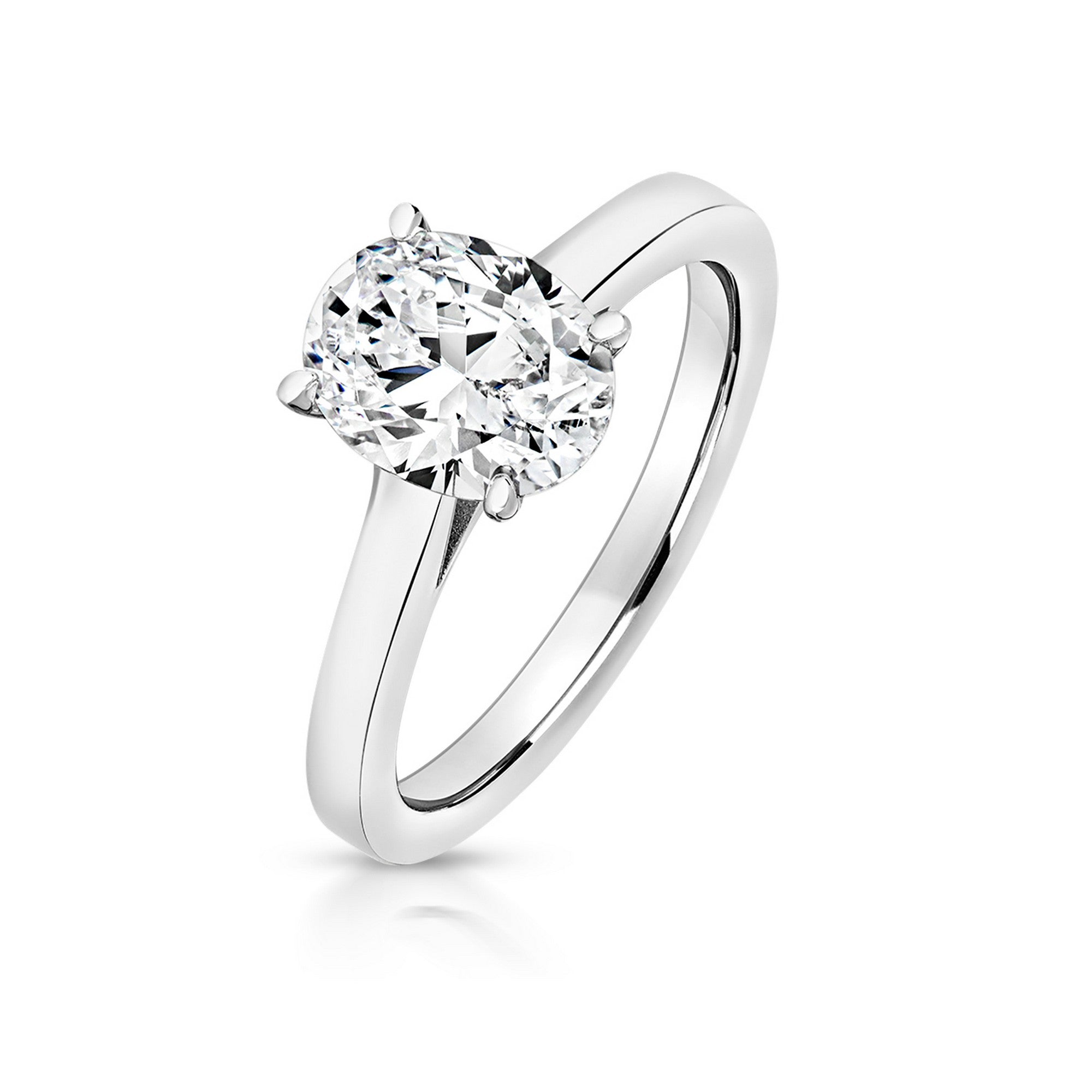 Sterling Silver Oval Cut Cubic Zirconia Ring 12259