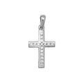 9ct White Gold CZ Cross Pendant 10563
