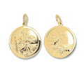 9ct Yellow Gold Round Double-Sided St Christopher Pendant 10447