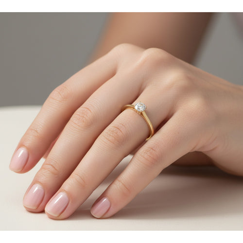 9ct Yellow Gold & 0.30ct Diamond Solitaire Ring 11098